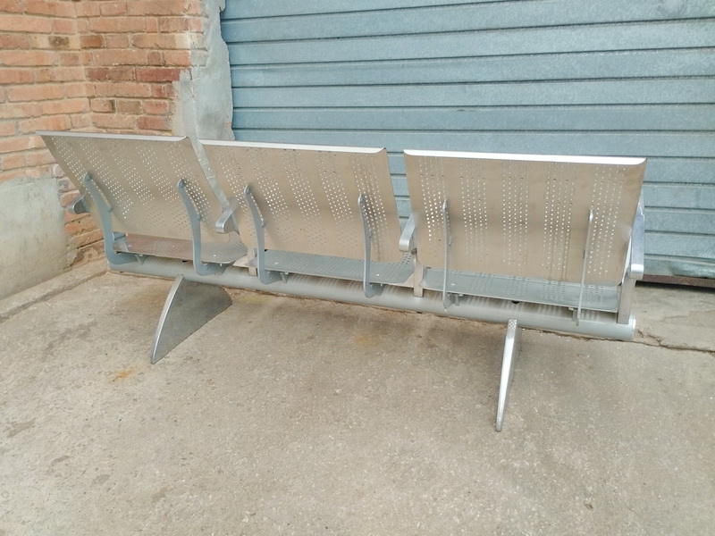 banco 3plazas aeropuerto sala espera inox 1u